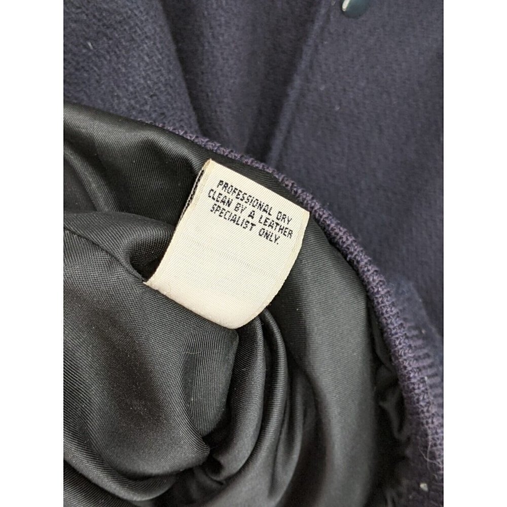 VTG Golden Bear Varsity Bomber Jacket Mens XL Wool Leather Blue Brown Z Letter - Picture 6 of 12